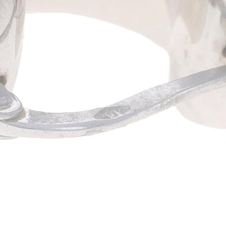 Orecchini a cerchio a spirale in oro bianco - 14k Astratto Trafitto Italia in vendita 1