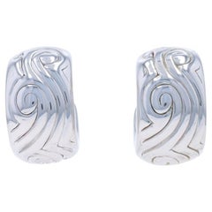 Orecchini a cerchio a spirale in oro bianco - 14k Astratto Trafitto Italia