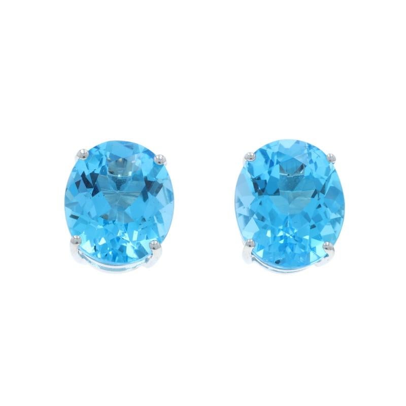 Contenu métallique : Or blanc 14k

Informations sur les pierres

Topaze bleue suisse naturelle
Traitement : Amélioration de routine
Carat(s) : 12.00ctw
Coupe : Ovale

Total des carats : 12.00ctw

Style : Goujon
Type de fermeture : Fermeture