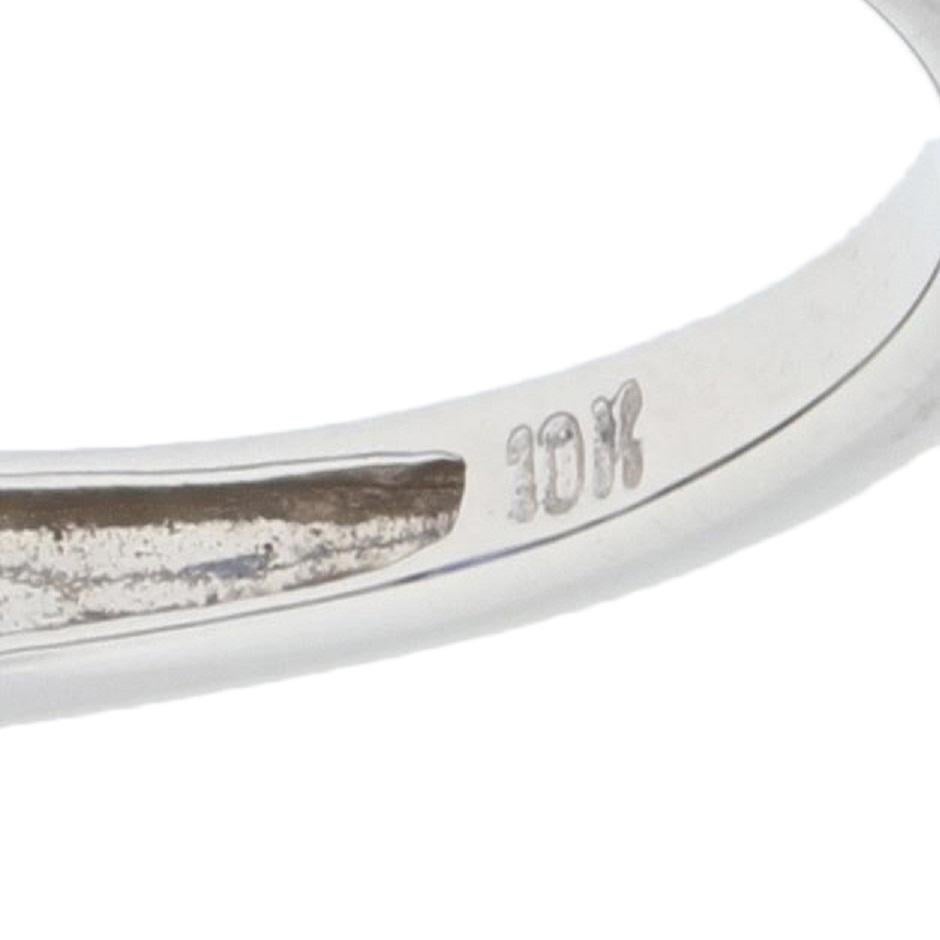 Ring aus Weißgold mit synthetischem Saphir und Diamant, 10k, rechteckiger Schliff, 1,00ctw Damen