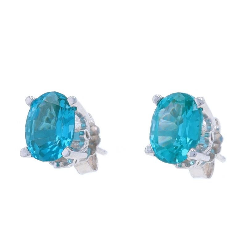 Taglio ovale Orecchini in oro bianco con spinello sintetico - 14k Oval 2.56ctw Pierced Lab-Created in vendita