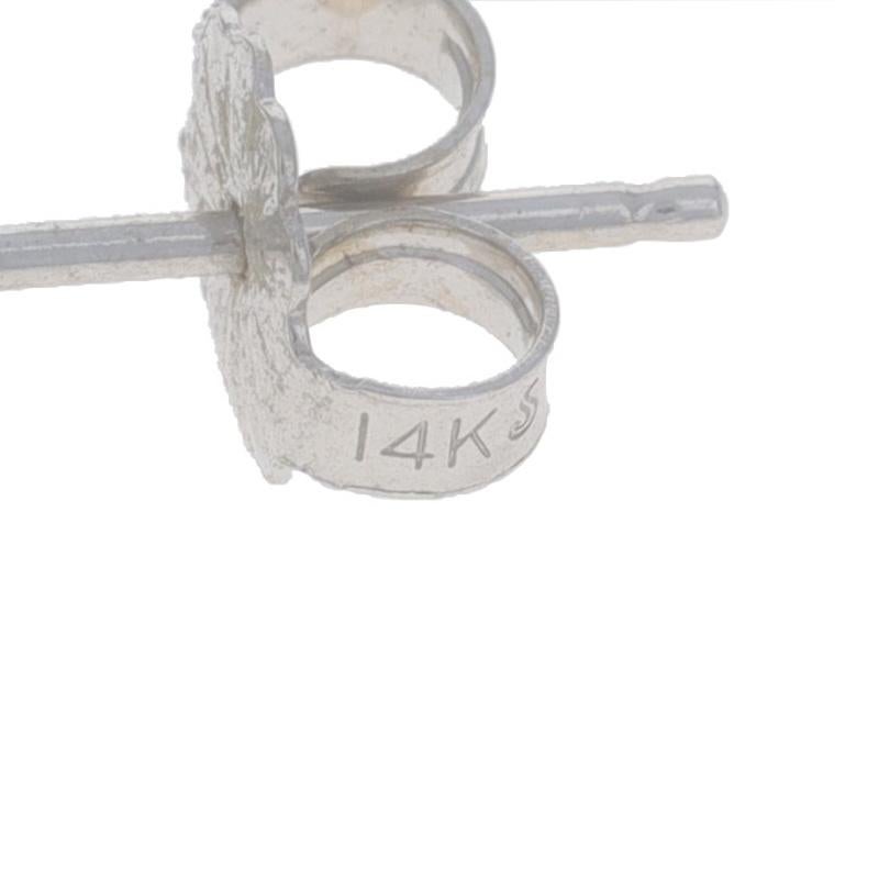 Donna Orecchini in oro bianco con spinello sintetico - 14k Oval 2.56ctw Pierced Lab-Created in vendita
