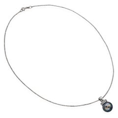 White Gold Tahitian Pearl and Diamond Pendant Necklace