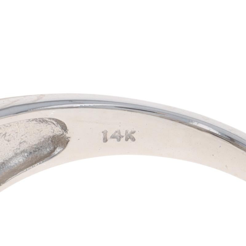 Anello con diamante e perla di Tahiti in oro bianco - 14k .18ctw in vendita 2