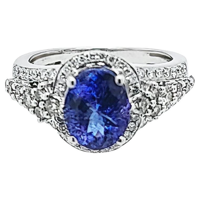 White Gold, Tanzanite, and Diamond Ring