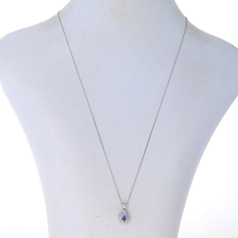Contenuto del metallo: Oro bianco 14k

Informazioni su A. Stone

Tanzanite naturale
Trattamento: Miglioramenti di routine
Carati: .28ct
Taglio: Pera
Colore: viola

Diamanti naturali
Carati: .19ctw
Taglio: Singolo
Colore: G - H
Chiarezza: VS2 -