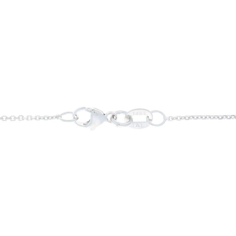 Weißgold Tansanit & Diamant Ost-West Halo Halskette - 14k Oval 2,11ctw Verstellbar 1