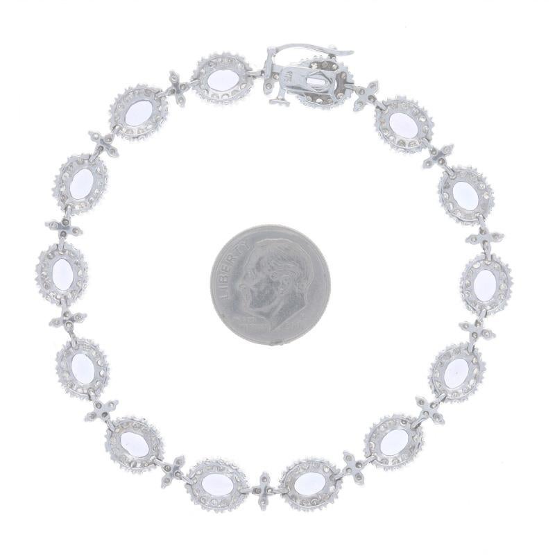 Bracciale aureolato in oro bianco con tanzanite e diamanti 7 1/2