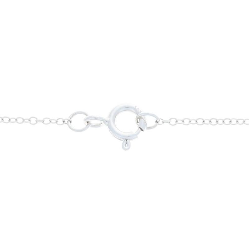 White Gold Tanzanite & Diamond Halo Necklace - 14k Round Cut .36ctw Adjustable For Sale 1