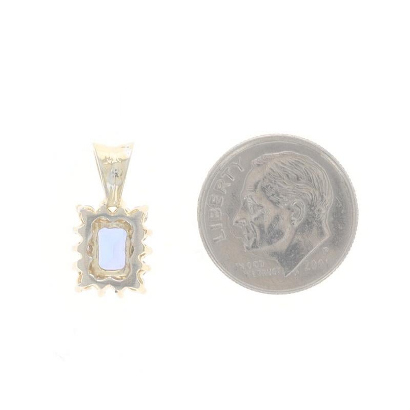 Ciondolo con diamante e tanzanite in oro bianco - 18k Smeraldo 1,21ctw In condizioni ottime in vendita a Greensboro, NC