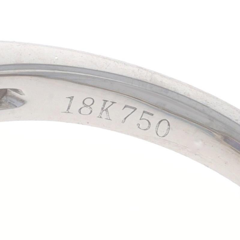 Weißgold Tansanit Diamant Halo-Ring - 18k Smaragdschliff 3,51 ctw 2