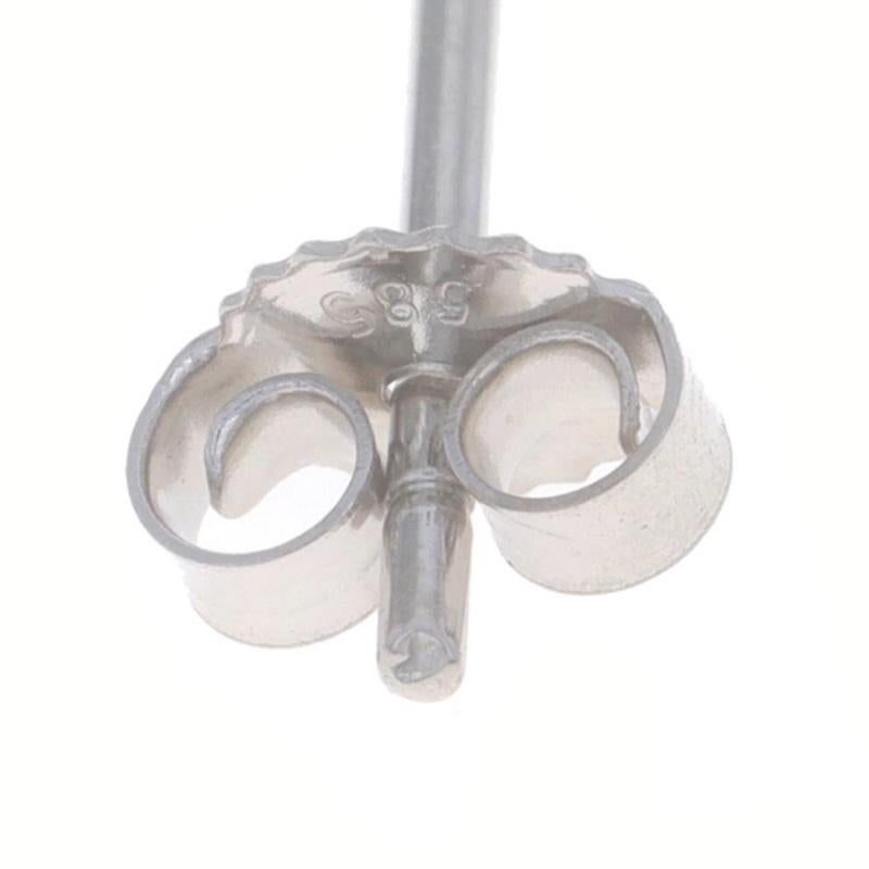 Orecchini a perno con diamante tanzanite in oro bianco - 14k Round 1.17ctw in vendita 1