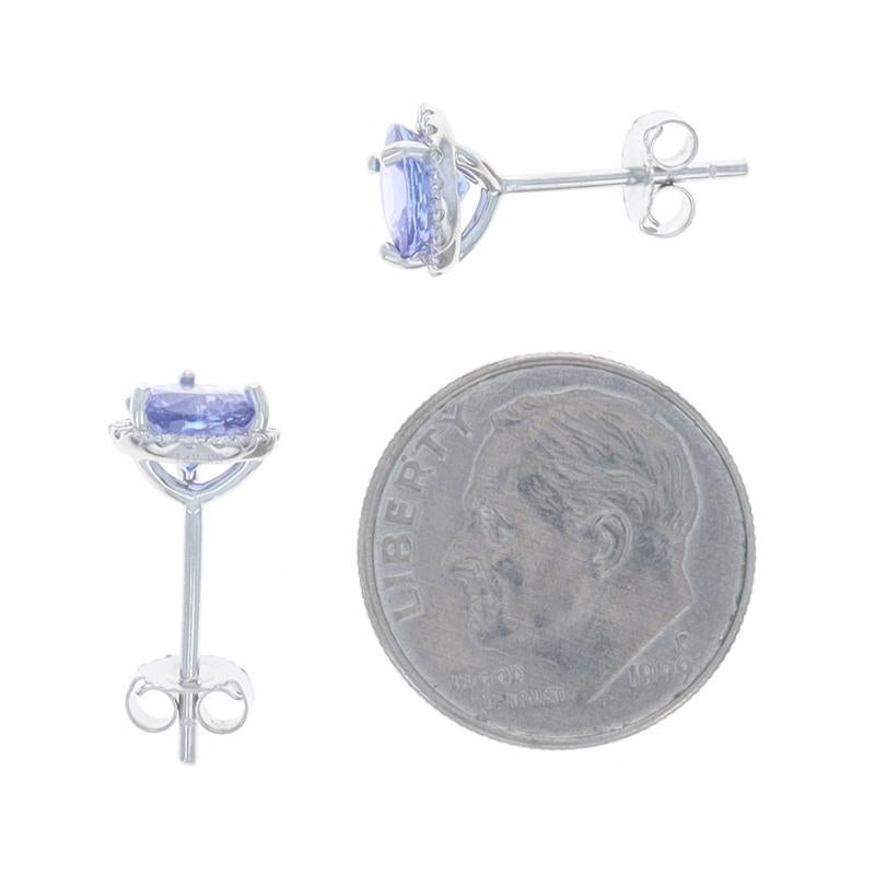 Orecchini a perno con diamante tanzanite in oro bianco - 14k Round 1.98ctw In condizioni Nuovo in vendita a Greensboro, NC