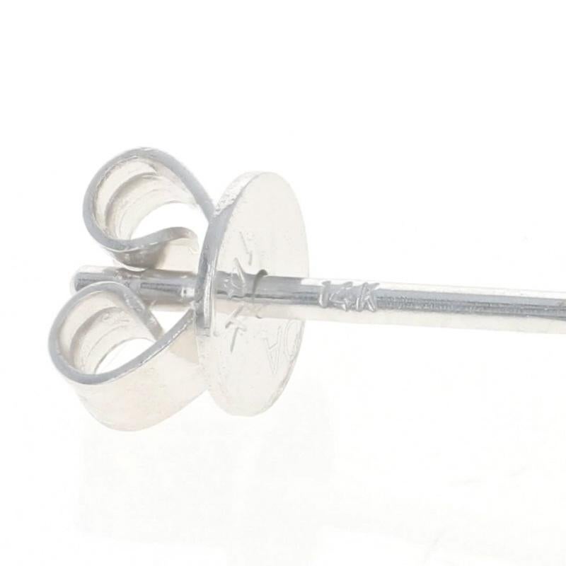 Orecchini a lobo in oro bianco con tanzanite e diamanti - 14k Round .70ctw Pierced in vendita 1