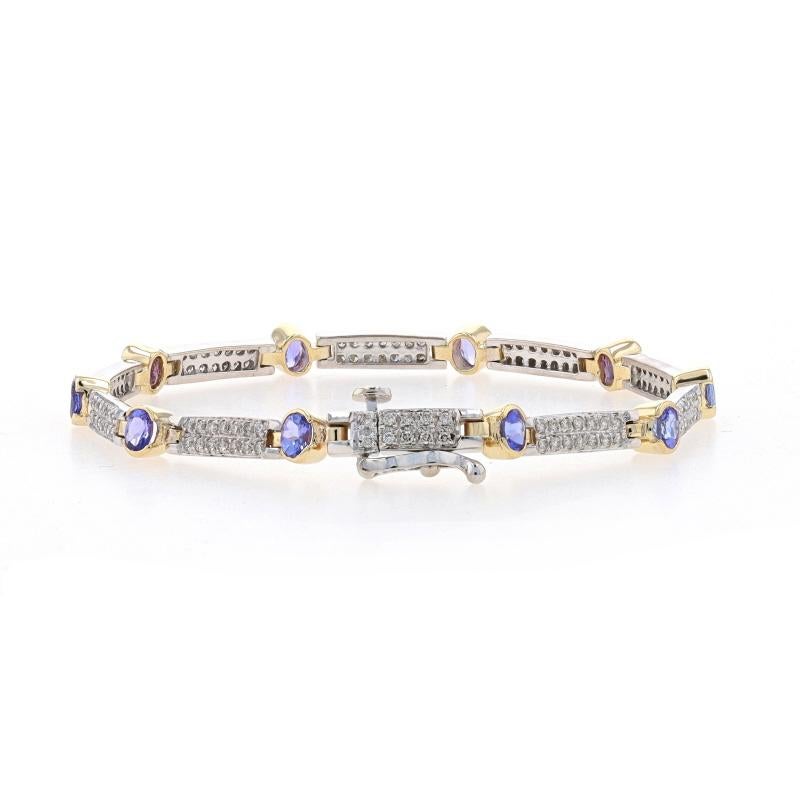 White Gold Tanzanite & Diamond Link Bracelet 7