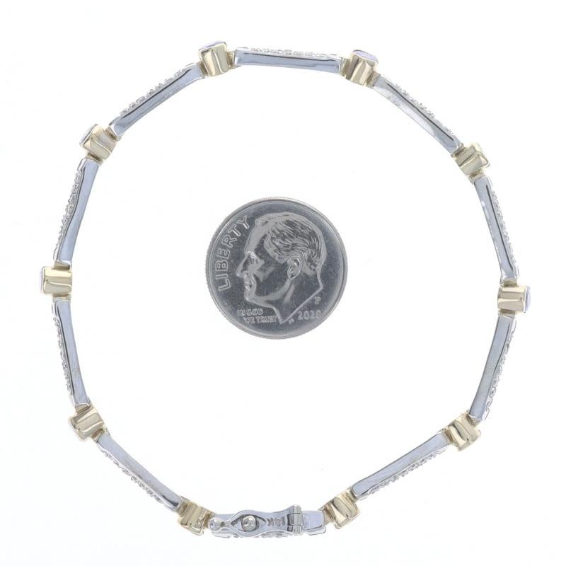 White Gold Tanzanite & Diamond Link Bracelet 7