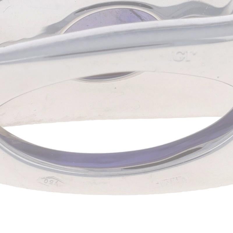 Donna Ciondolo a scorrimento Omega con diamante e tanzanite in oro bianco 18k Buff top oval 2.29ctw in vendita
