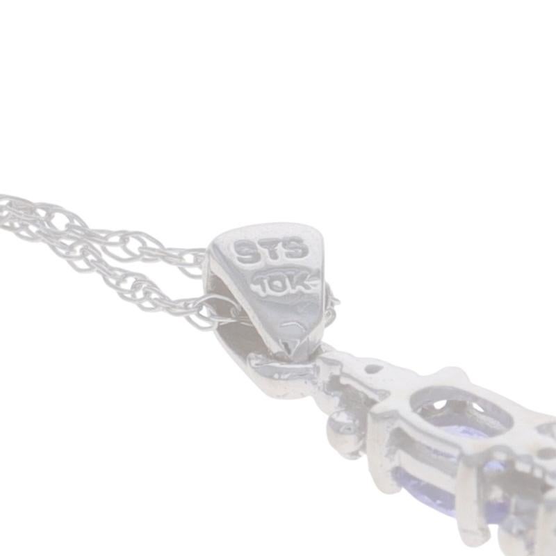 Donna Collana con diamante e tanzanite in oro bianco da 18