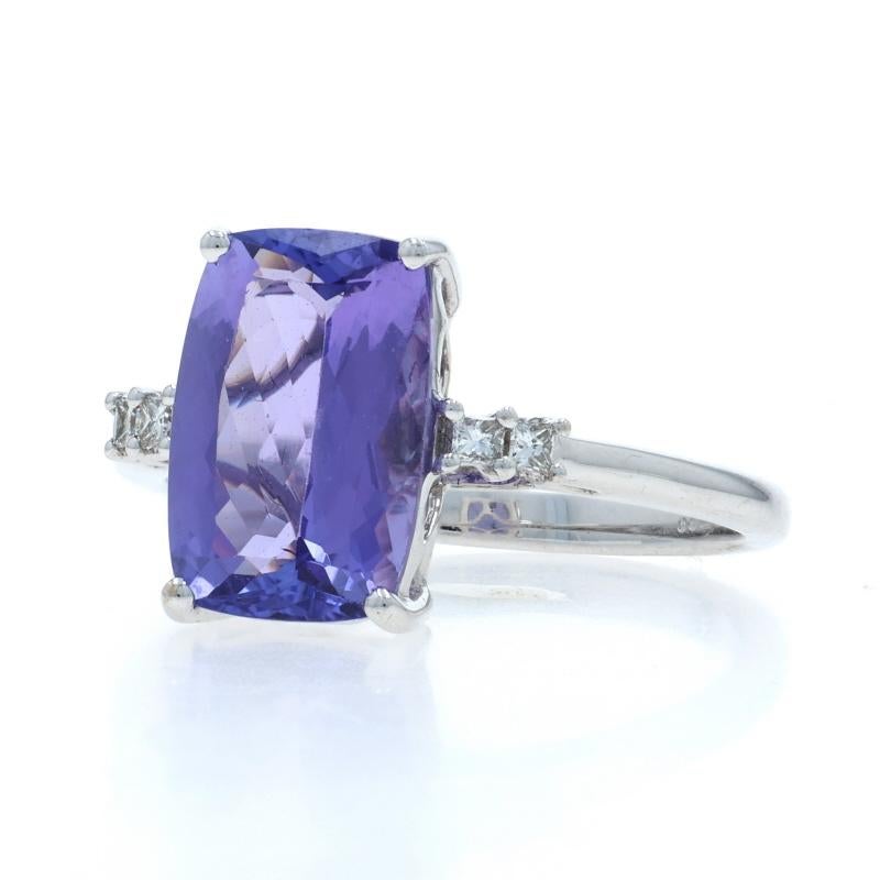 Weißgold Tansanit Diamant Ring - 14k Kissen 3,10ctw im Zustand „Neu“ im Angebot in Greensboro, NC