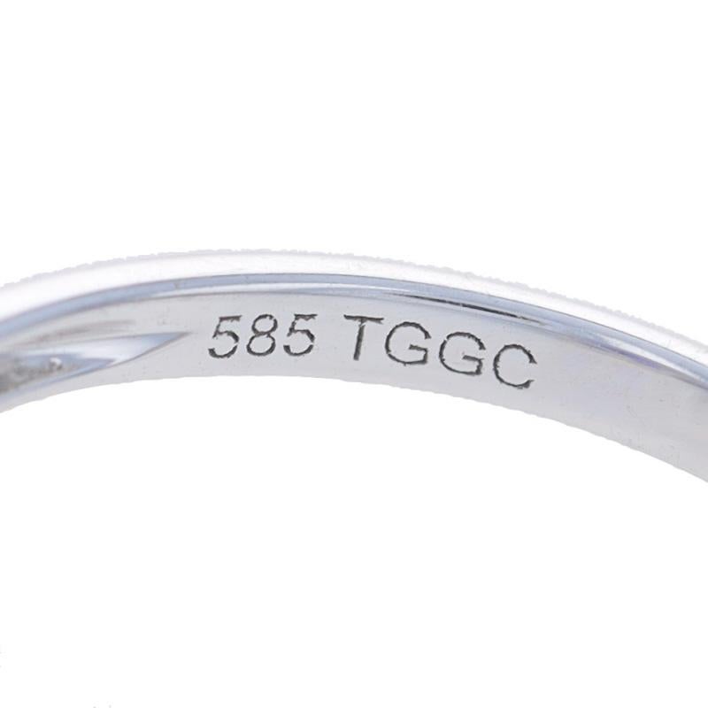 Weißgold Tansanit Diamant Ring - 14k Kissen 3,10ctw im Angebot 2