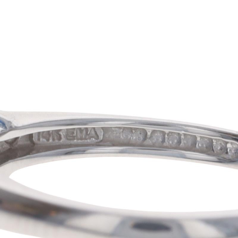 Bague en or blanc avec diamant Tanzanite - 14k Round .49ctw Three-Stone en vente 2