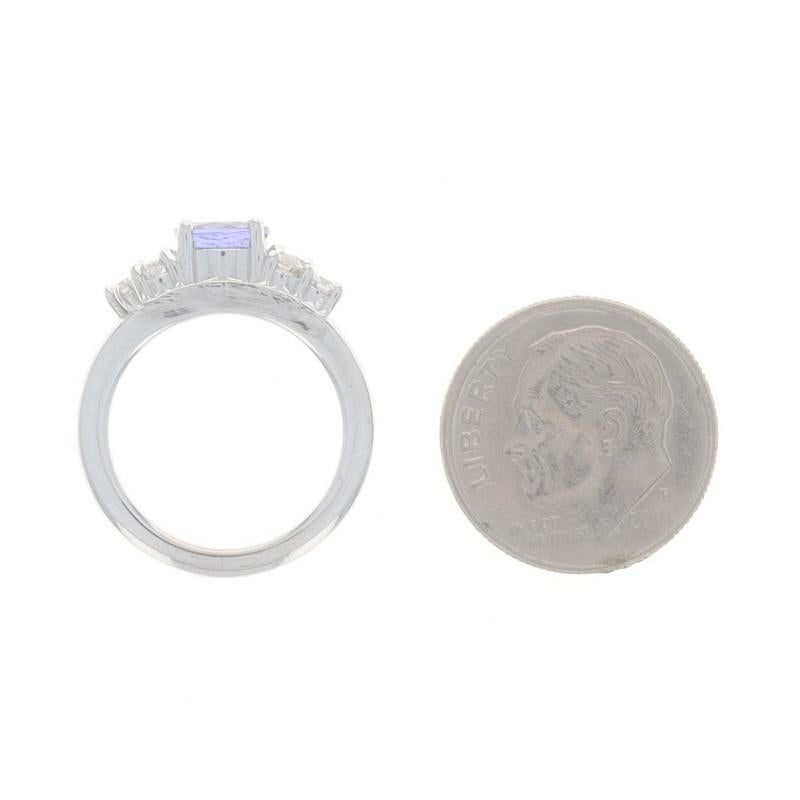White Gold Tanzanite Diamond Ring - 18k Round 1.26ctw For Sale 1