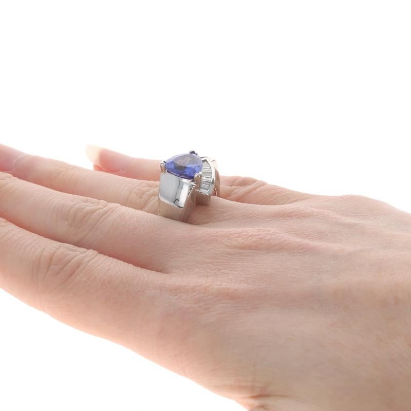 Tansanit-Diamantring aus Weißgold - 18k Trillion 3,17 Karat Damen im Angebot