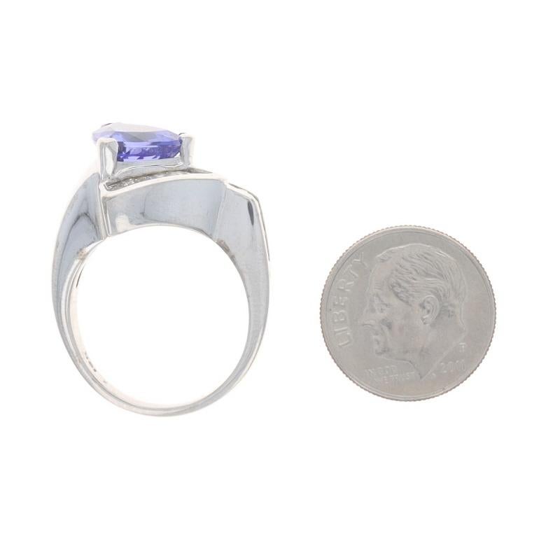 Tansanit-Diamantring aus Weißgold - 18k Trillion 3,17 Karat im Angebot 1