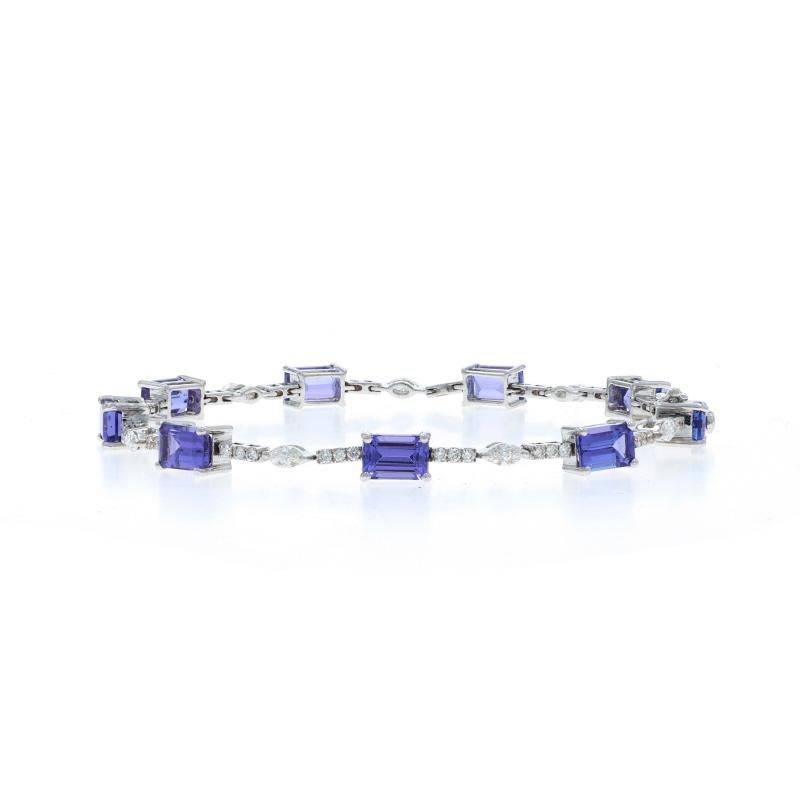Bracelet en or blanc Tanzanites Diamond Link Bracelet 7