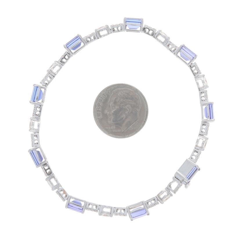 Bracelet en or blanc Tanzanites Diamond Link Bracelet 7