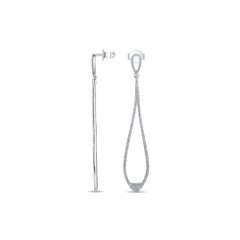 White Gold Teardrop Diamond Cocktail Earrings