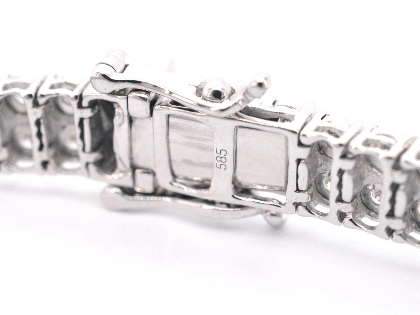 Bracelet tennis en or blanc avec 2 rangées de diamants de 1,50 carat en vente 1