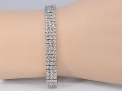 White Gold Tennis Bracelet with 3 Rows of Diamonds, 2.25 Carat