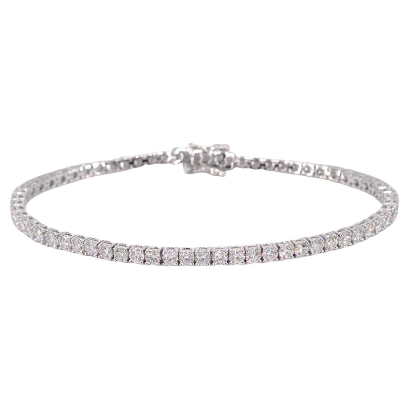 Bracelet tennis en or blanc avec diamants de 5,00 carats