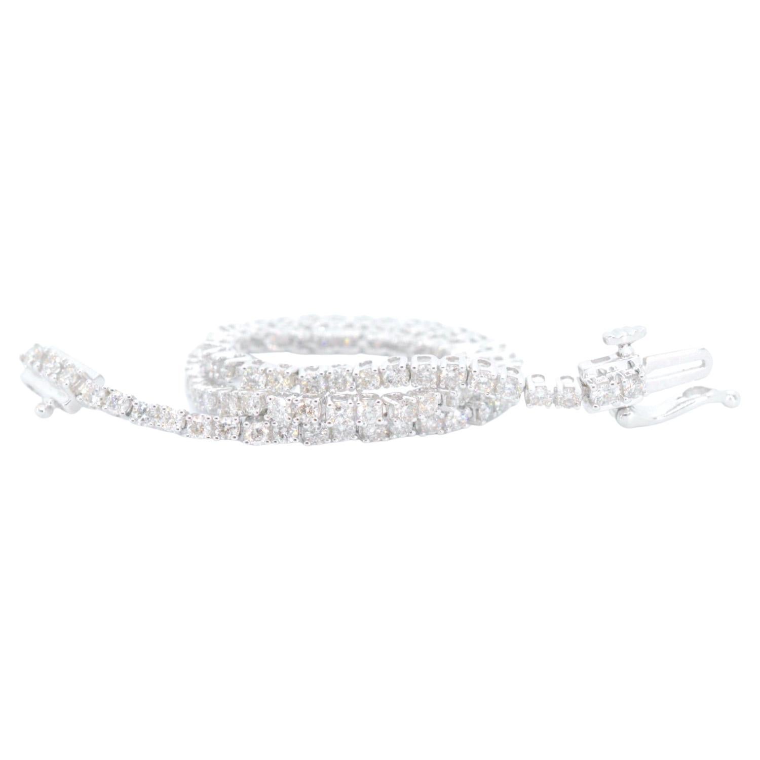 Bracelet tennis en or blanc avec diamants de 2,50 carats