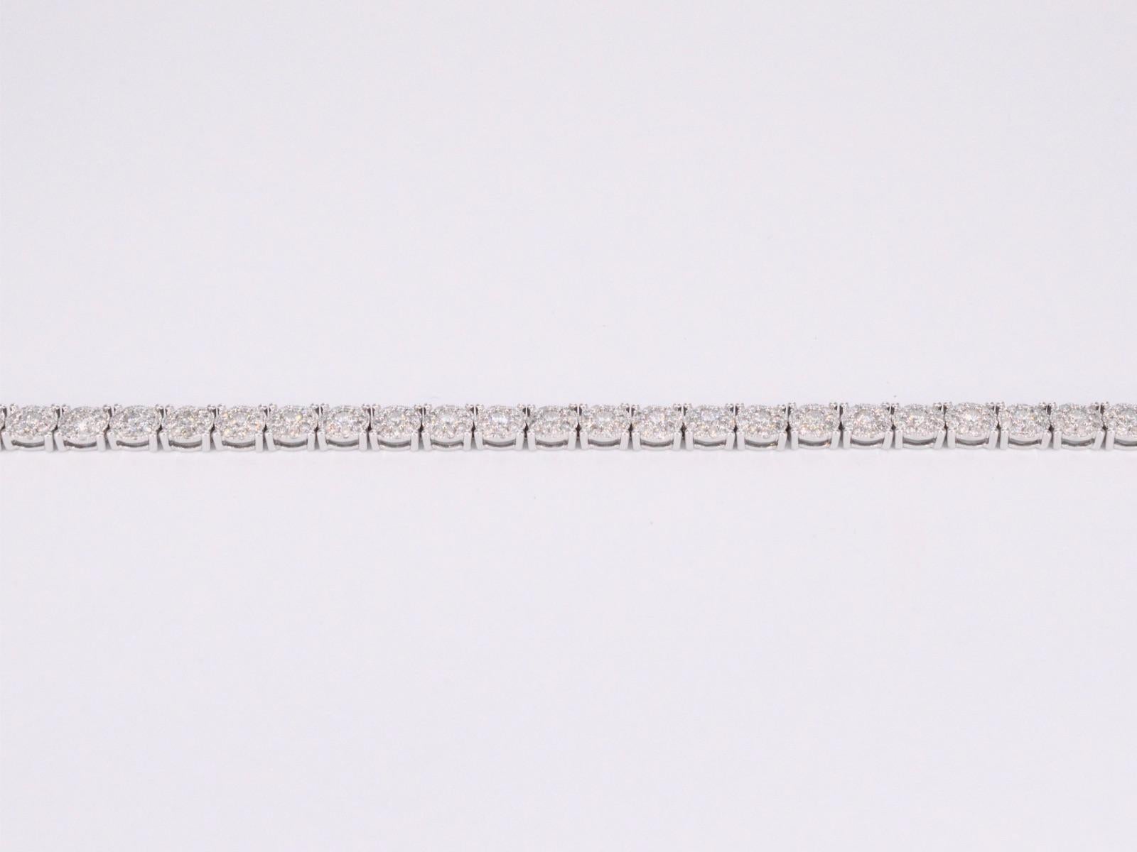 White gold tennis bracelet with diamonds 4.00 carat In New Condition For Sale In AMSTELVEEN, NH