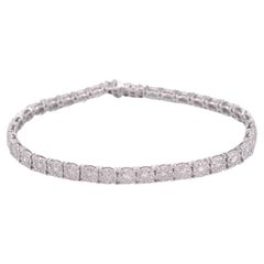 Bracelet tennis en or blanc avec diamants de 4.00 carats