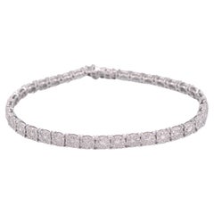 White Gold Tennis Bracelet with Diamonds 4.00 Carat