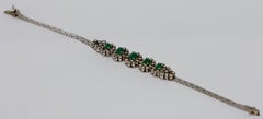 White Gold Tennis Bracelet with Emeralds and Diamonds
