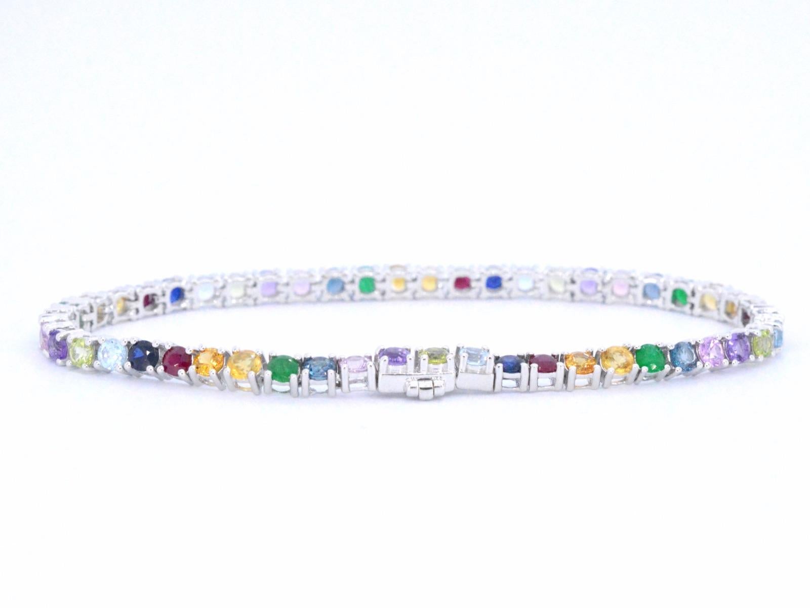 multi gemstone tennis bracelet