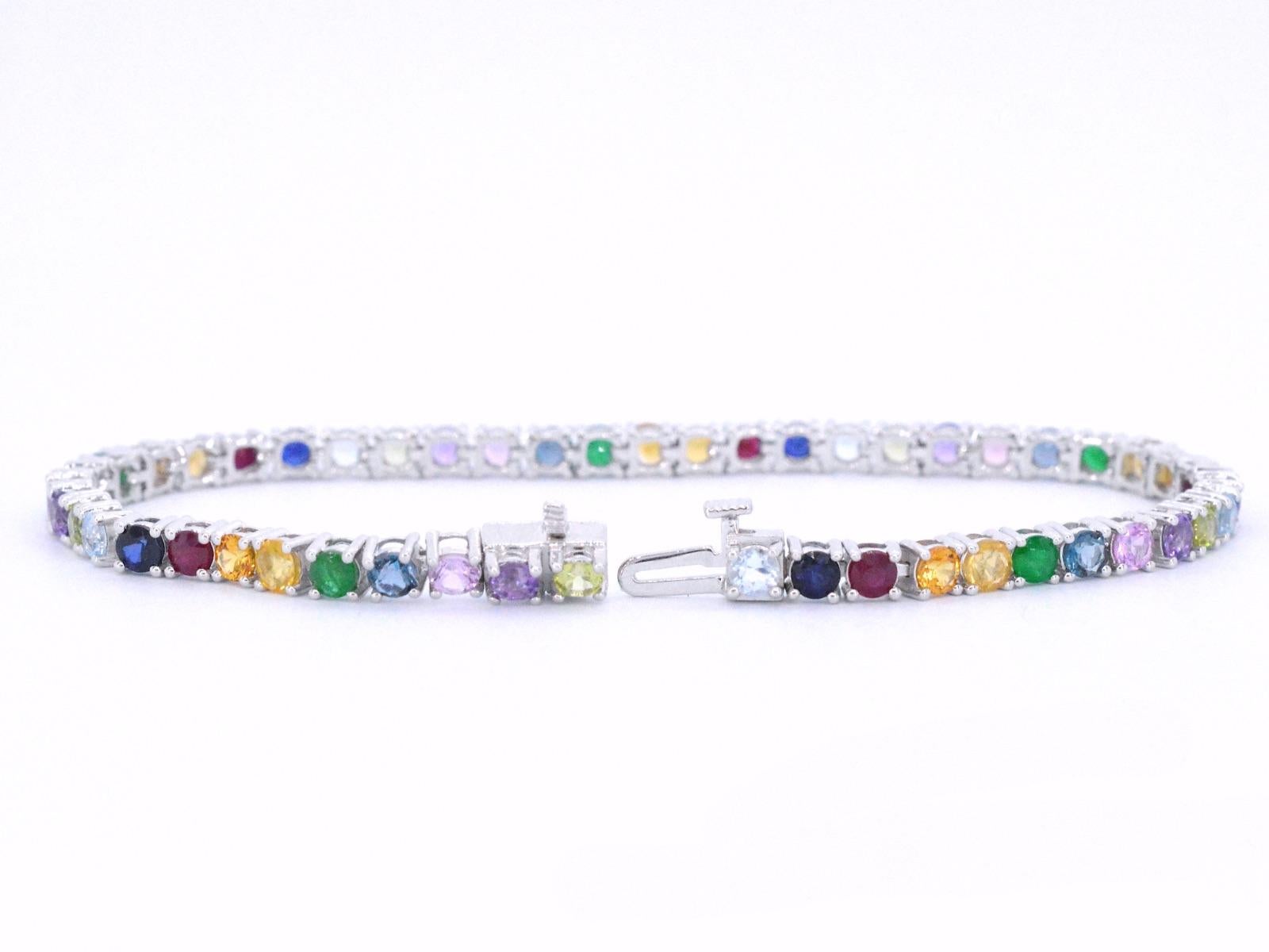 multi gemstone tennis bracelet