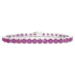 White Gold Tennis Bracelet with Rubies