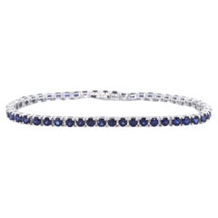 White Gold Tennis Bracelet with Sapphires
