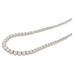 White gold tennis necklace with 10.48 ct brilliant cut diamonds