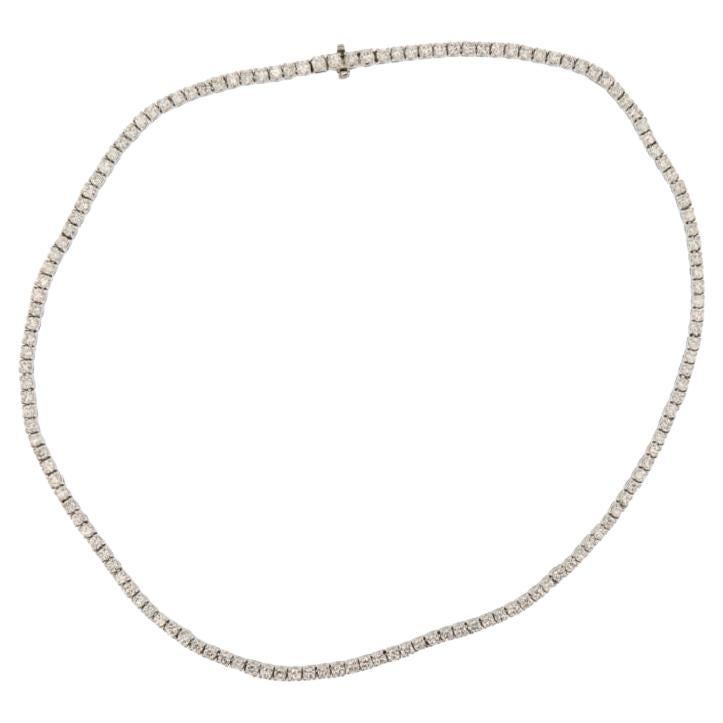 White gold tennis necklace with 6.84 ct brilliant cut diamonds
