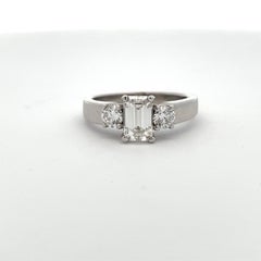 White gold "Three stone" ring set with diamonds.