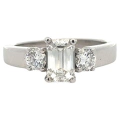 White gold "Three stone" ring set with diamonds.