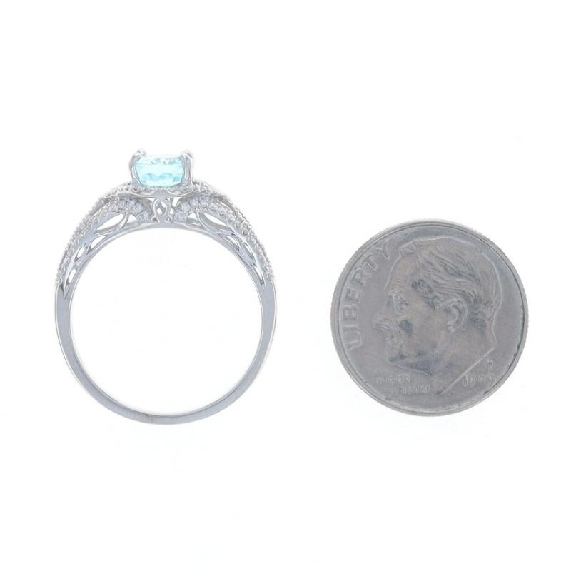 Bague halo de diamants et tourmaline blanche 14 carats, 1,57 carat poids total, certifiée GIA en vente 1