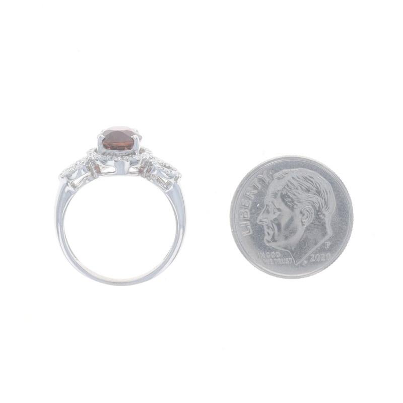 White Gold Tourmaline Diamond Halo Ring - 18k Oval 1.88ctw Hearts For Sale 1