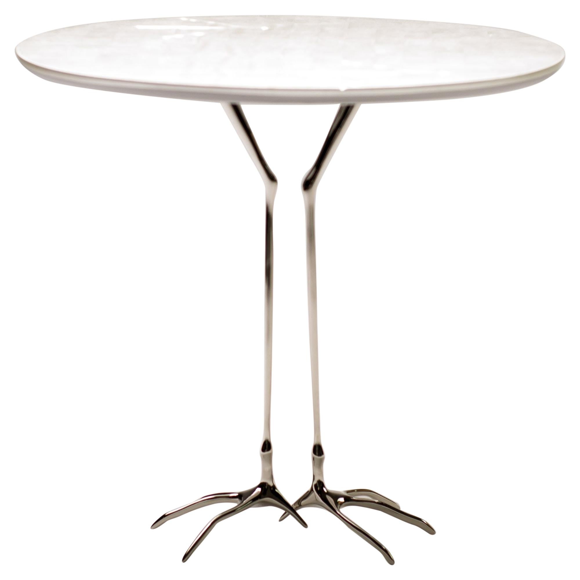 White Gold "Traccia" Table by Meret Oppenheim